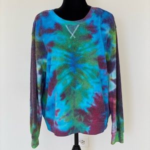 Tie dyed fuzzy sweater hippie, super comfy!